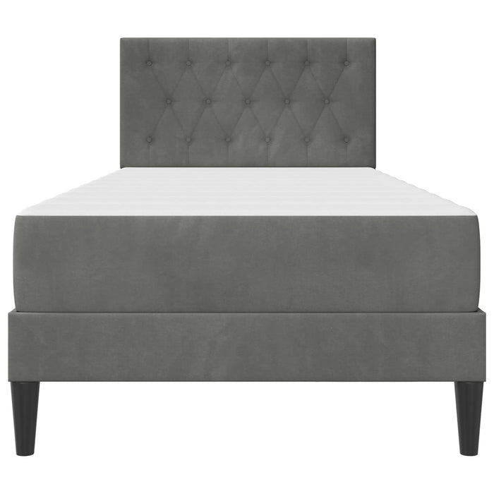 Cadru de pat cu saltea Gri închis 90 x 190 cm Catifea WALTI