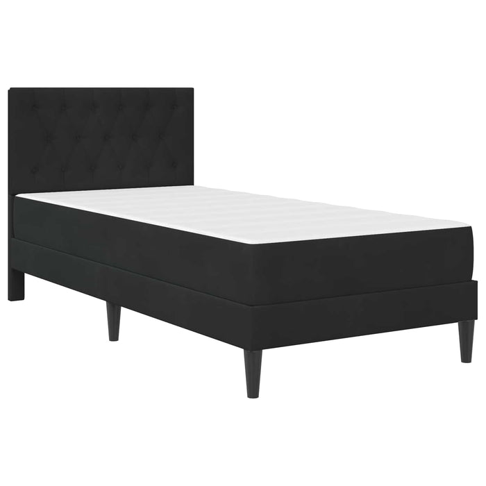 Cadru de pat cu saltea cu headboard Negru 90 x 190 cm Catifea WALTI