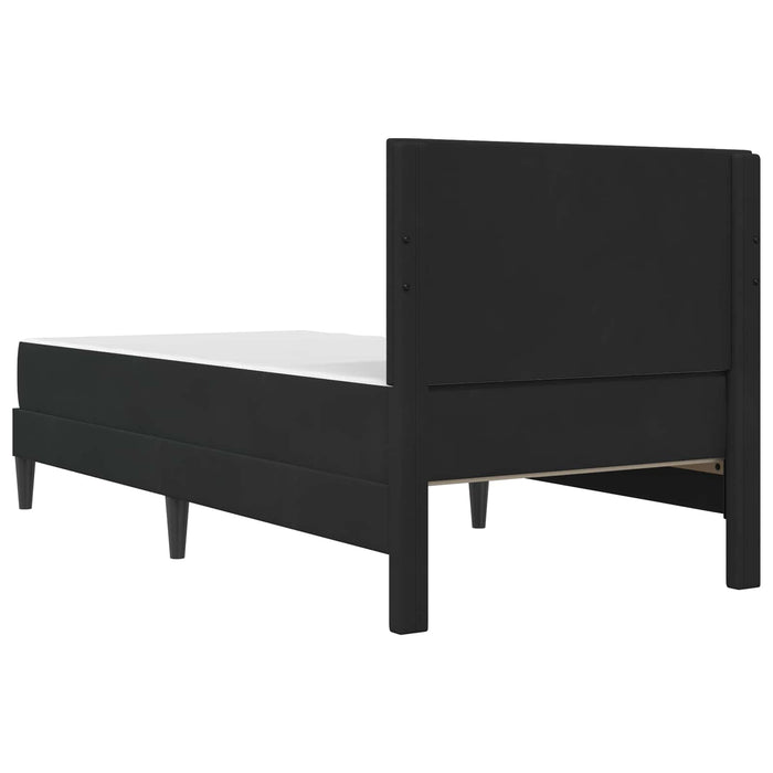 Cadru de pat cu saltea cu headboard Negru 90 x 190 cm Catifea WALTI