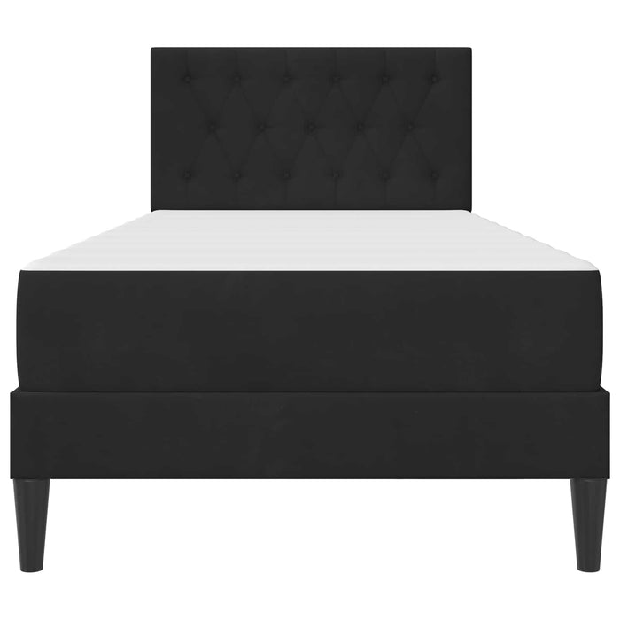 Cadru de pat cu saltea cu headboard Negru 90 x 190 cm Catifea WALTI