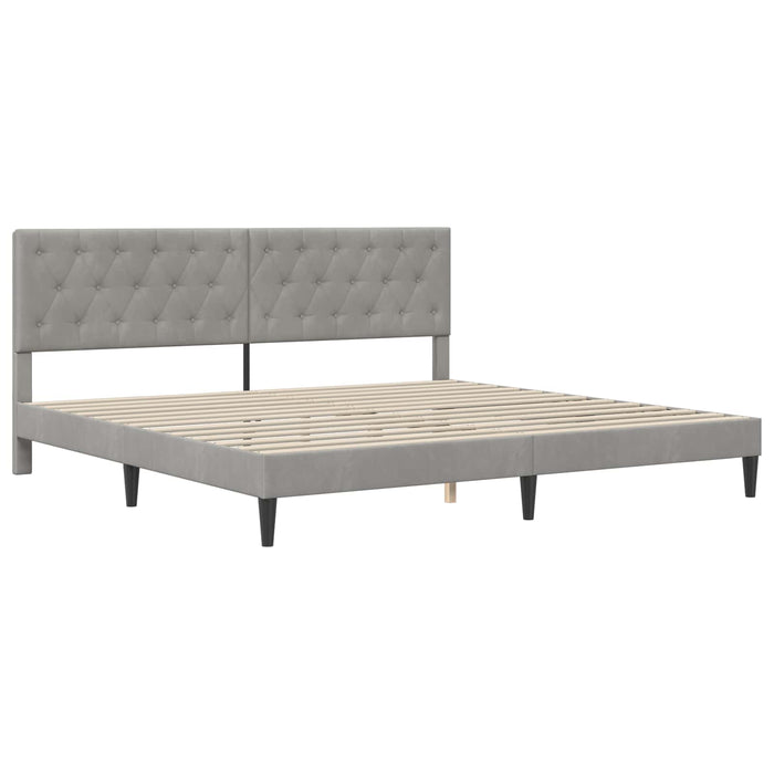 Cadru de pat cu saltea Gri deschis 180 x 200 cm Catifea WALTI