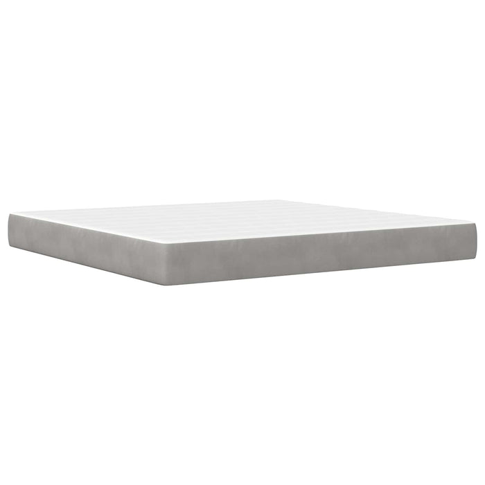 Cadru de pat cu saltea Gri deschis 180 x 200 cm Catifea WALTI