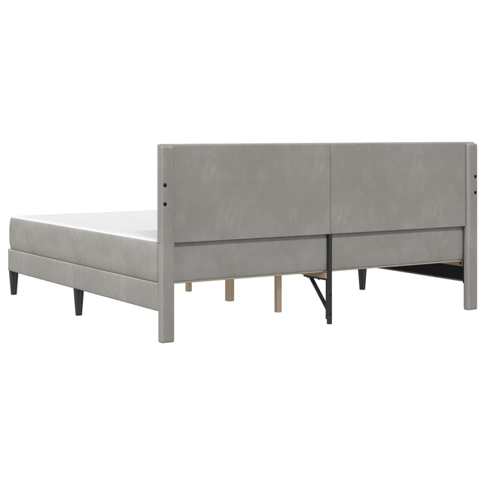 Cadru de pat cu saltea Gri deschis 180 x 200 cm Catifea WALTI