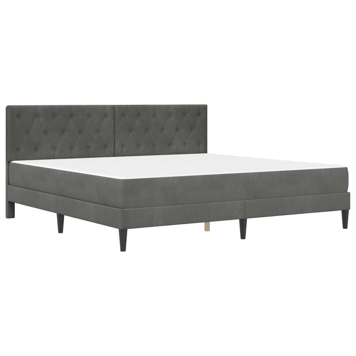 Cadru de pat cu saltea Gri închis 180 x 200 cm Catifea WALTI