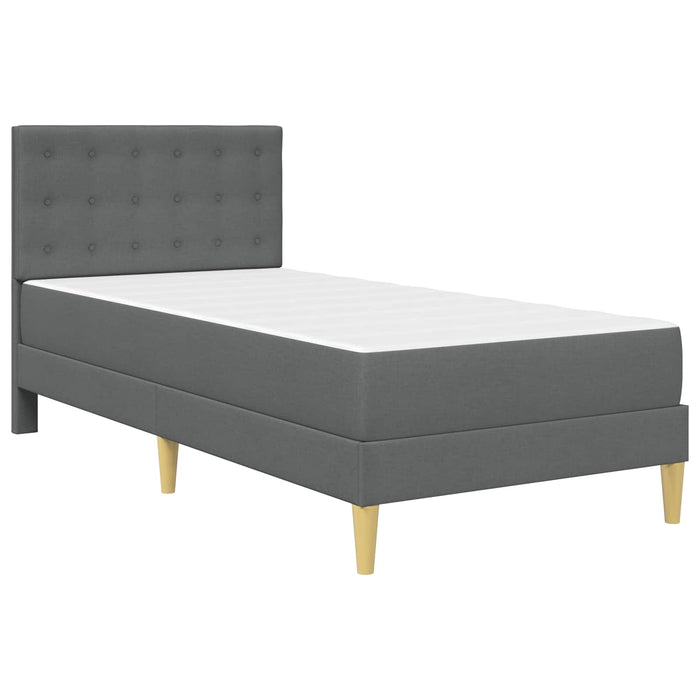 Cadru de pat cu saltea Gri închis 90 x 190 cm țesătură WALTI