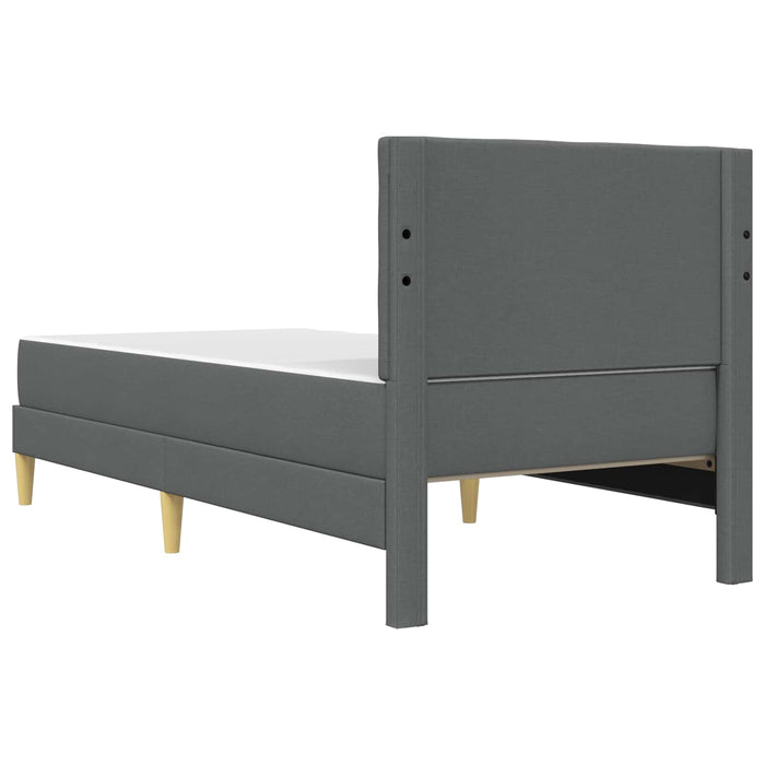 Cadru de pat cu saltea Gri închis 90 x 190 cm țesătură WALTI
