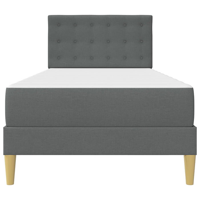 Cadru de pat cu saltea Gri închis 90 x 190 cm țesătură WALTI