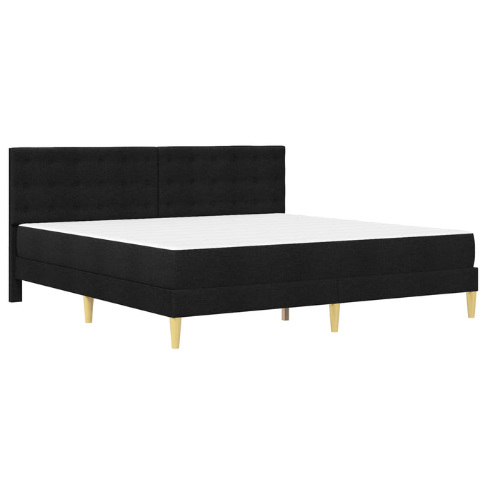 Cadru de pat cu saltea cu headboard Negru 180 x 200 cm țesătură WALTI