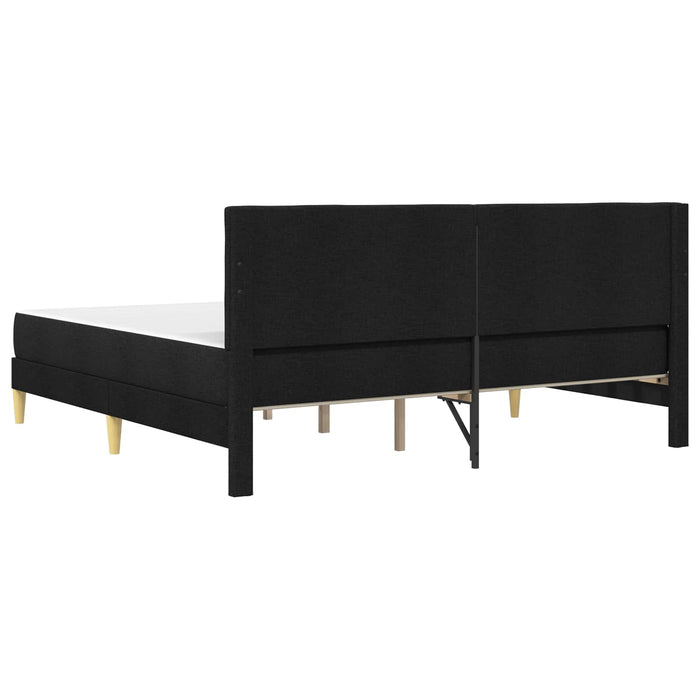 Cadru de pat cu saltea cu headboard Negru 180 x 200 cm țesătură WALTI