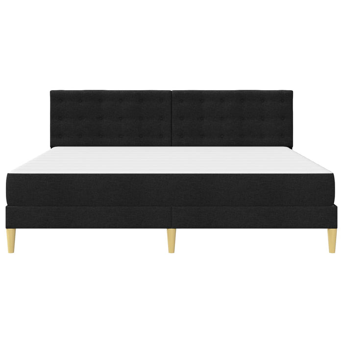 Cadru de pat cu saltea cu headboard Negru 180 x 200 cm țesătură WALTI