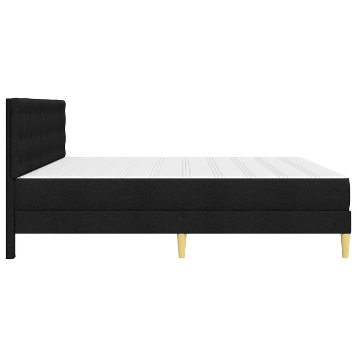 Cadru de pat cu saltea cu headboard Negru 180 x 200 cm țesătură WALTI
