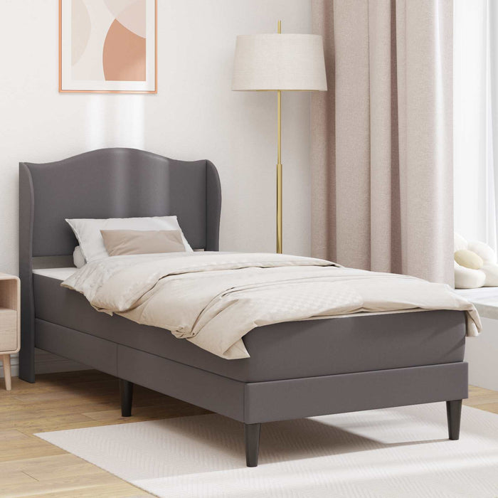 Cadru de pat cu headboard Gri 90 x 190 cm Piele artificială WALTI
