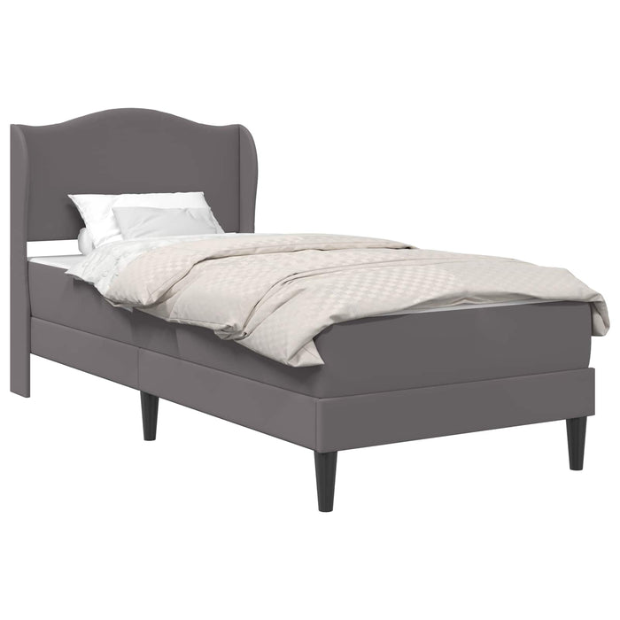 Cadru de pat cu headboard Gri 90 x 190 cm Piele artificială WALTI