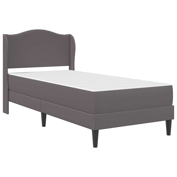 Cadru de pat cu headboard Gri 90 x 190 cm Piele artificială WALTI