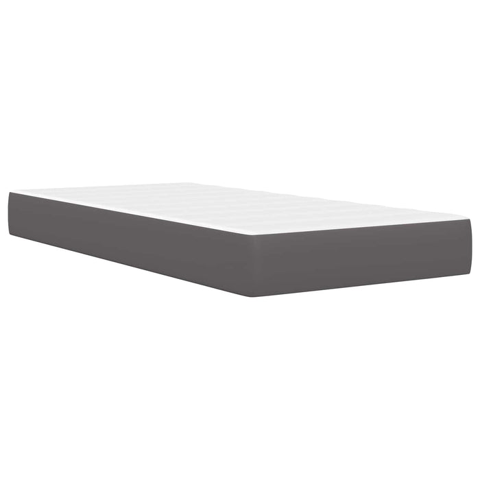 Cadru de pat cu headboard Gri 90 x 190 cm Piele artificială WALTI