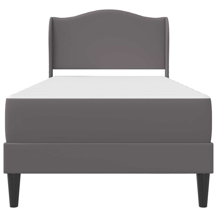 Cadru de pat cu headboard Gri 90 x 190 cm Piele artificială WALTI