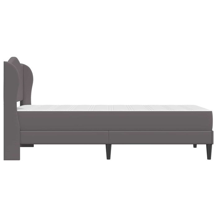Cadru de pat cu headboard Gri 90 x 190 cm Piele artificială WALTI