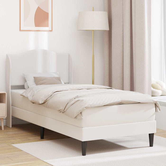Cadru de pat cu headboard Alb 90 x 190 cm Piele artificială WALTI
