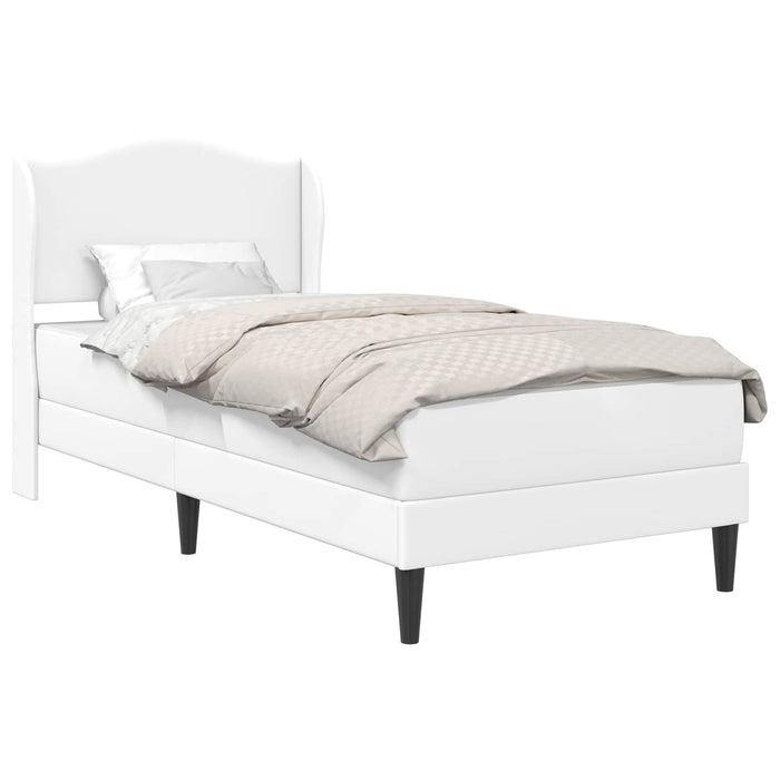 Cadru de pat cu headboard Alb 90 x 190 cm Piele artificială WALTI