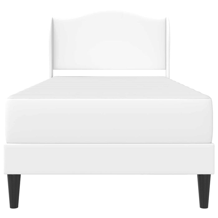 Cadru de pat cu headboard Alb 90 x 190 cm Piele artificială WALTI