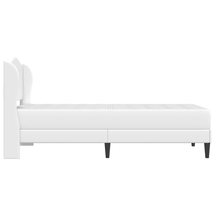 Cadru de pat cu headboard Alb 90 x 190 cm Piele artificială WALTI
