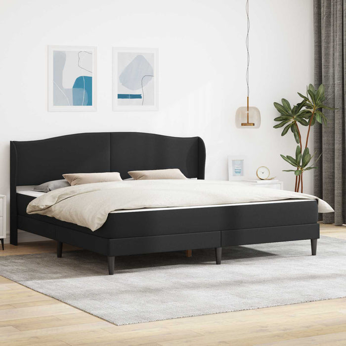 Cadru de pat cu headboard Negru 180 x 200 cm Piele artificială WALTI