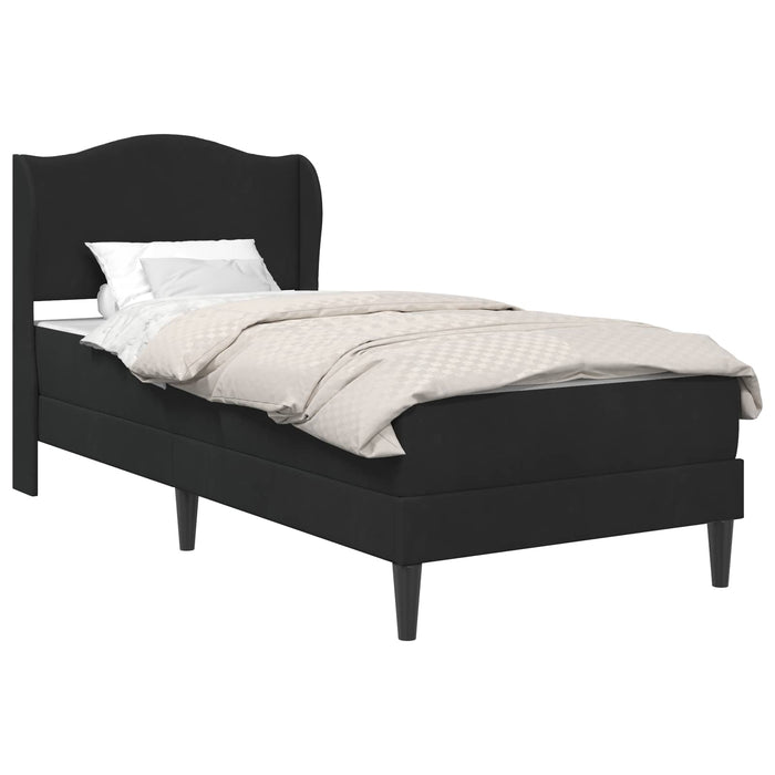 Cadru de pat cu headboard Negru 90 x 190 cm Catifea WALTI