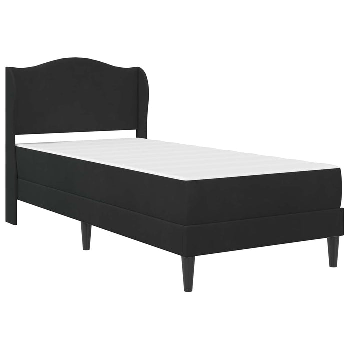 Cadru de pat cu headboard Negru 90 x 190 cm Catifea WALTI