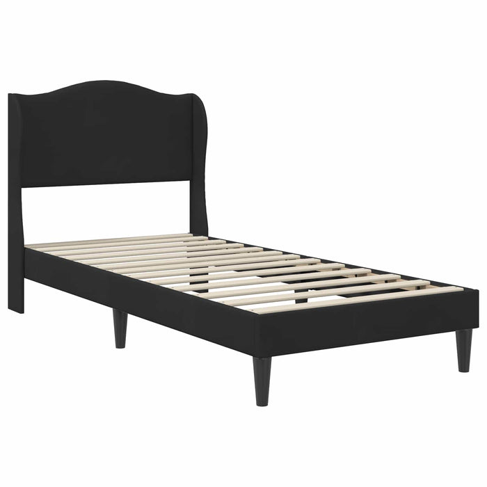 Cadru de pat cu headboard Negru 90 x 190 cm Catifea WALTI