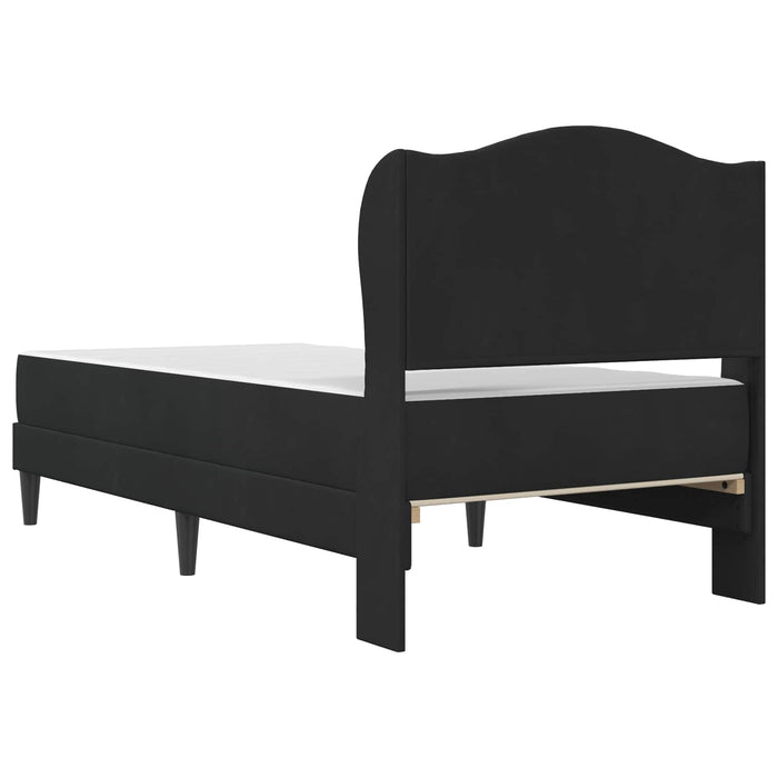 Cadru de pat cu headboard Negru 90 x 190 cm Catifea WALTI