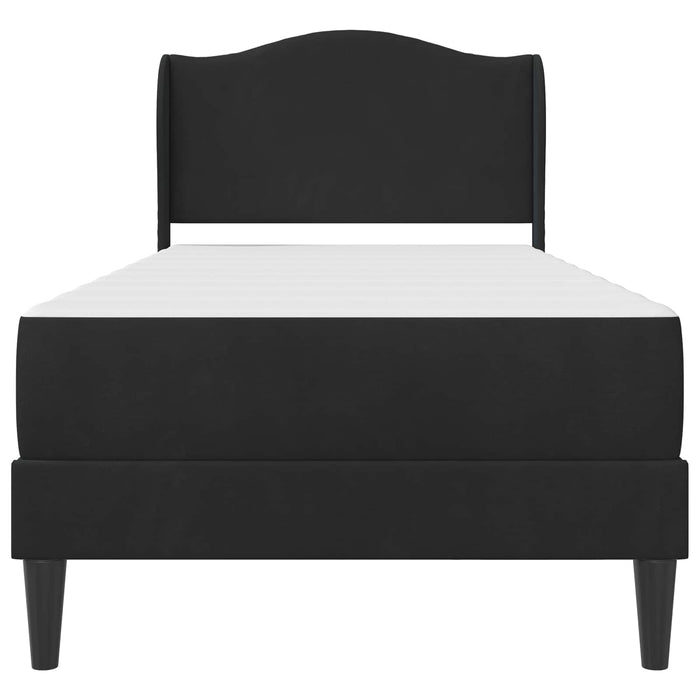 Cadru de pat cu headboard Negru 90 x 190 cm Catifea WALTI