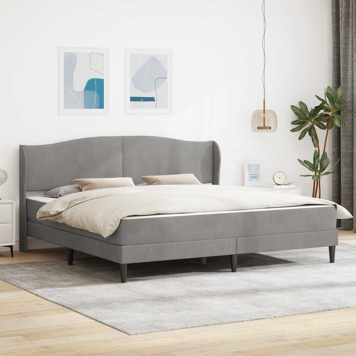 Cadru de pat cu headboard Gri deschis 180 x 200 cm Catifea WALTI