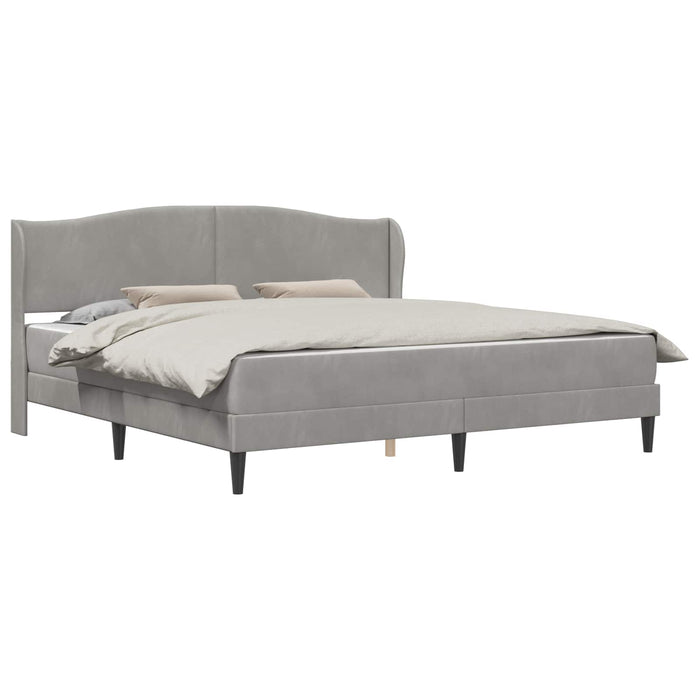 Cadru de pat cu headboard Gri deschis 180 x 200 cm Catifea WALTI