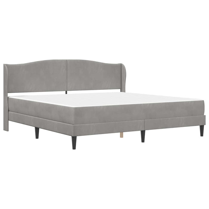 Cadru de pat cu headboard Gri deschis 180 x 200 cm Catifea WALTI