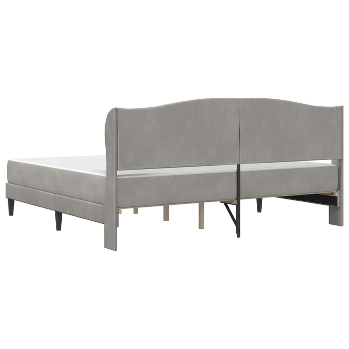 Cadru de pat cu headboard Gri deschis 180 x 200 cm Catifea WALTI