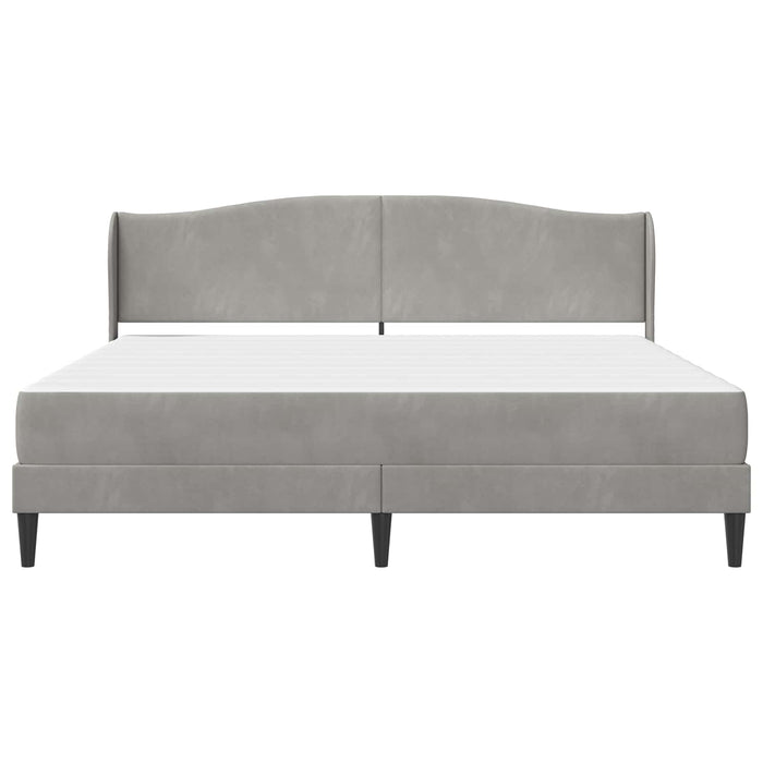 Cadru de pat cu headboard Gri deschis 180 x 200 cm Catifea WALTI