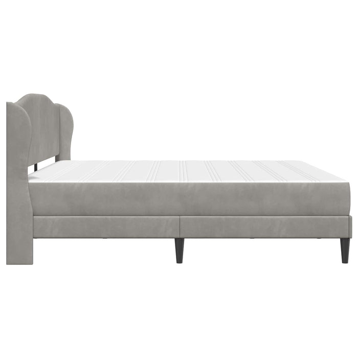 Cadru de pat cu headboard Gri deschis 180 x 200 cm Catifea WALTI