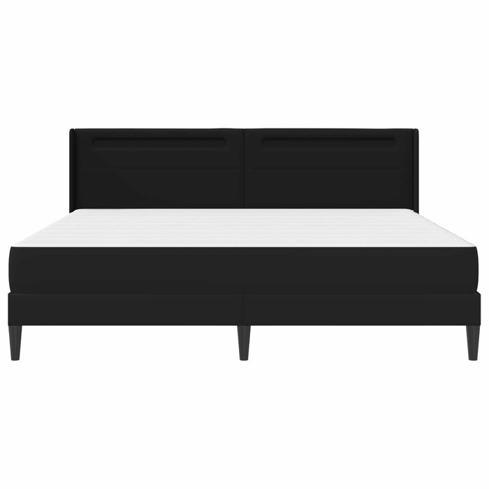 Cadru de pat cu benzi LED Negru 180 x 200 cm Piele artificială WALTI