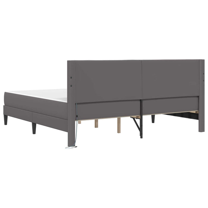 Cadru de pat cu benzi LED Gri 180 x 200 cm Piele artificială WALTI