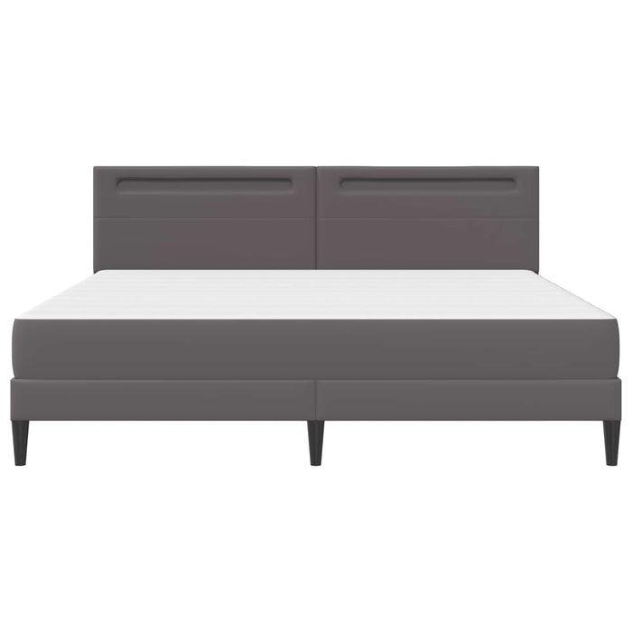 Cadru de pat cu benzi LED Gri 180 x 200 cm Piele artificială WALTI