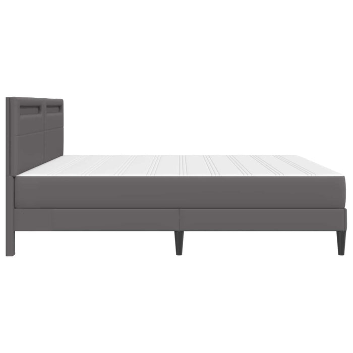 Cadru de pat cu benzi LED Gri 180 x 200 cm Piele artificială WALTI
