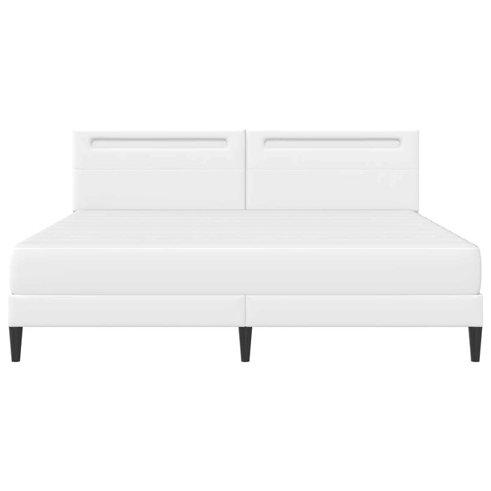 Cadru de pat cu benzi LED Alb 180 x 200 cm Piele artificială WALTI