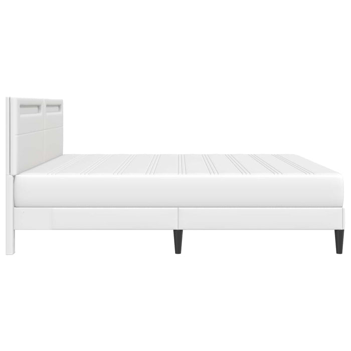 Cadru de pat cu benzi LED Alb 180 x 200 cm Piele artificială WALTI