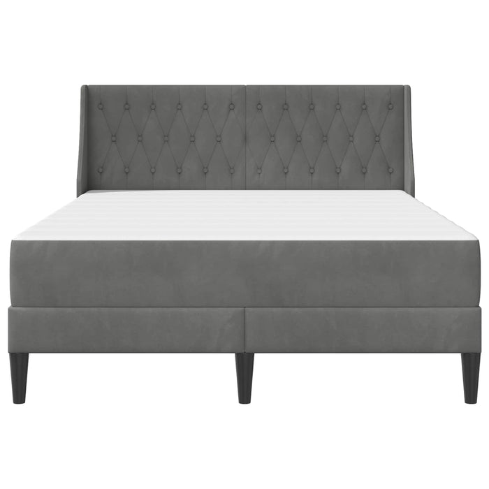 Cadru de pat cu saltea Gri închis 137 x 190 cm Catifea WALTI