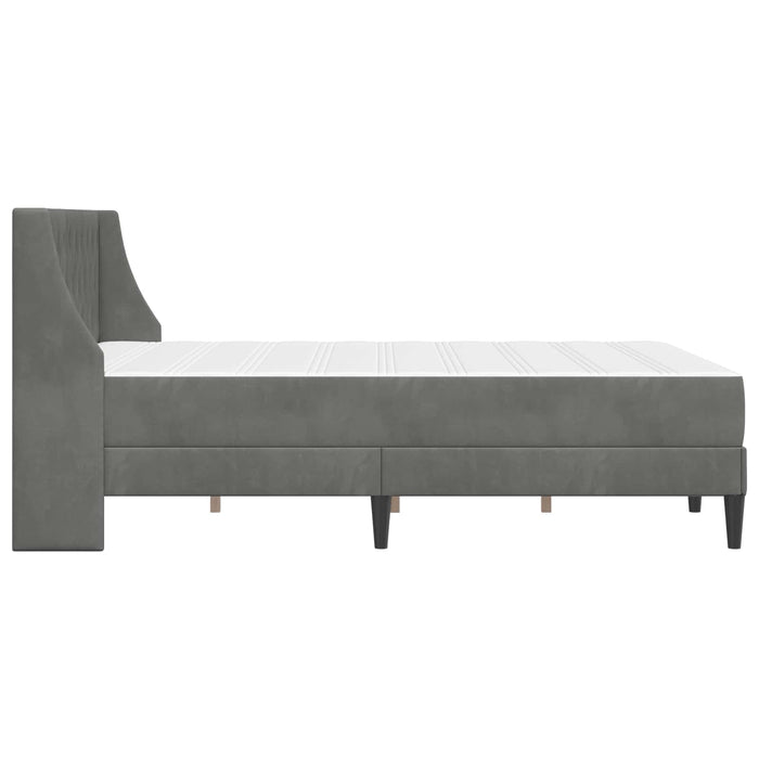 Cadru de pat cu saltea Gri închis 137 x 190 cm Catifea WALTI