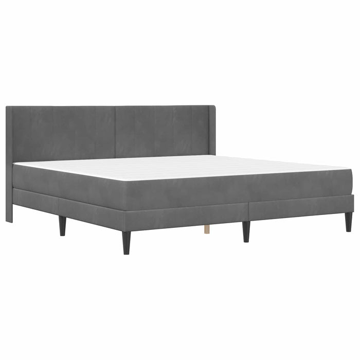 Cadru de pat cu saltea Gri închis 200 x 200 cm Catifea - WALTI WALTI