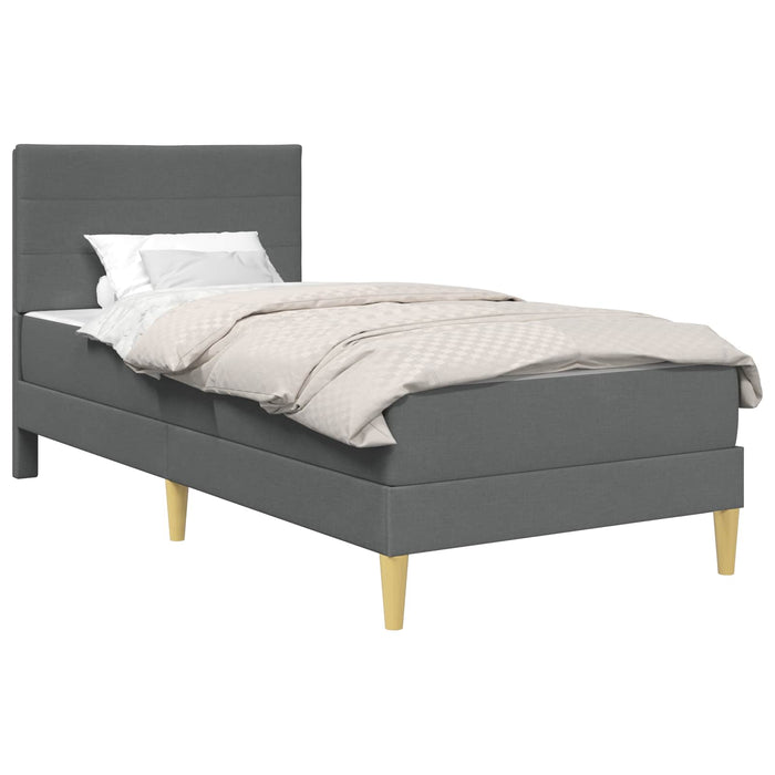 Cadru de pat cu saltea 2 pcs Gri închis 90 x 190 cm țesătură - WALTI WALTI