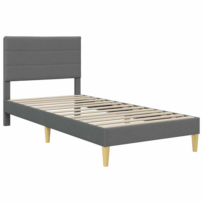 Cadru de pat cu saltea 2 pcs Gri închis 90 x 190 cm țesătură - WALTI WALTI