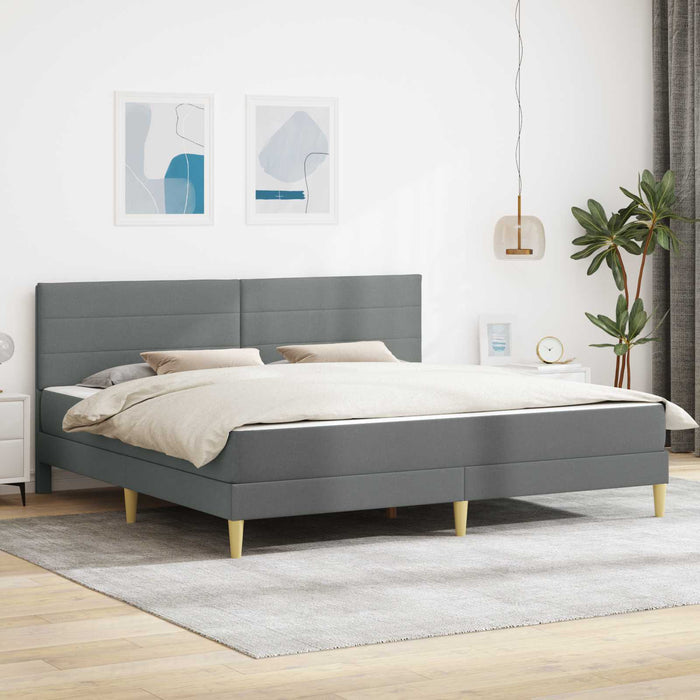 Cadru de pat cu saltea 2 pcs Gri închis 180 x 200 cm țesătură - WALTI WALTI
