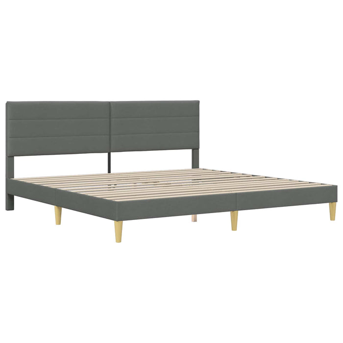 Cadru de pat cu saltea 2 pcs Gri închis 180 x 200 cm țesătură - WALTI WALTI